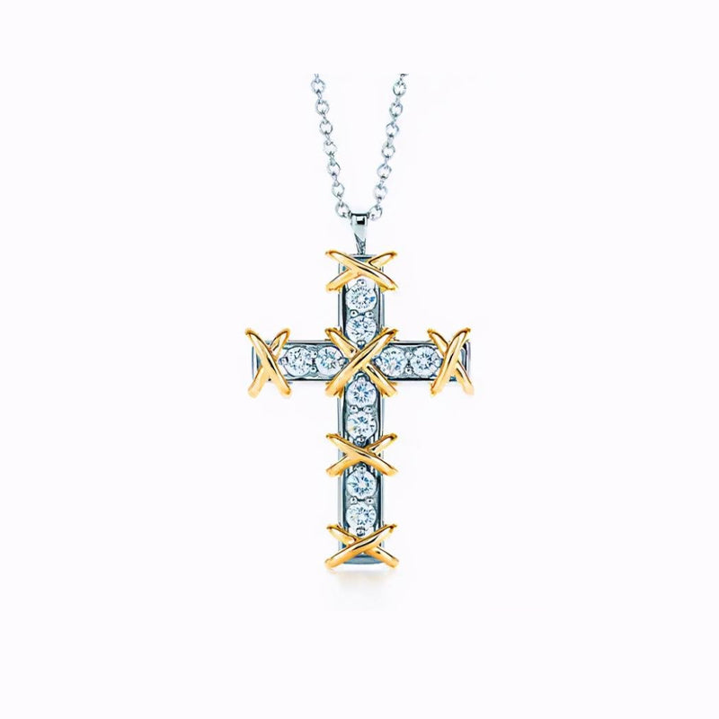 Cross X Diamond Necklace – Aurelian