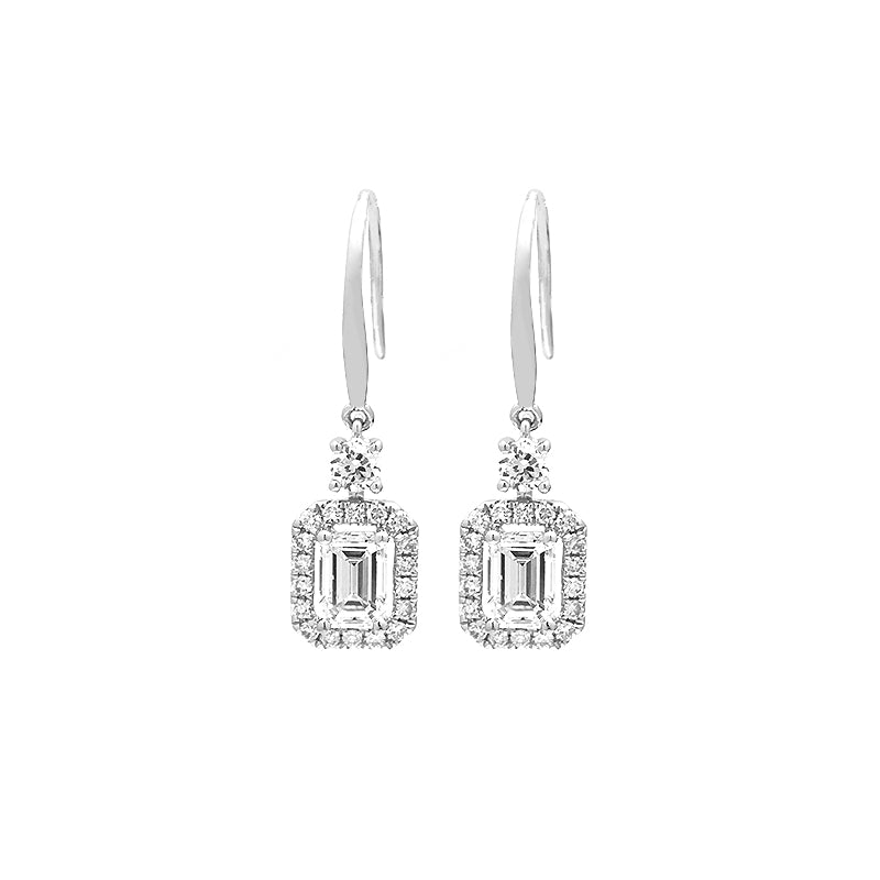 Emerald-Cut Diamond Drop Earrings – Aurelian