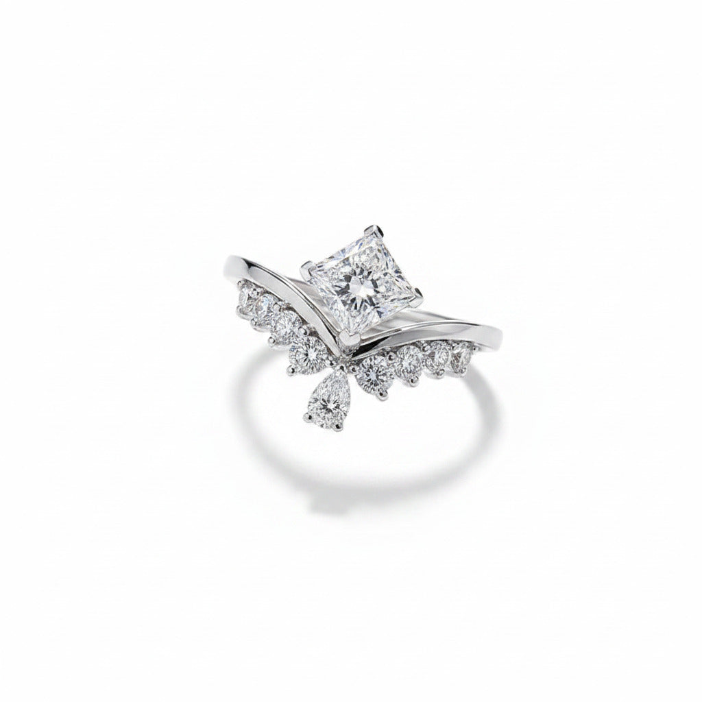 Princess Cut Crown Diamond Ring – Aurelian