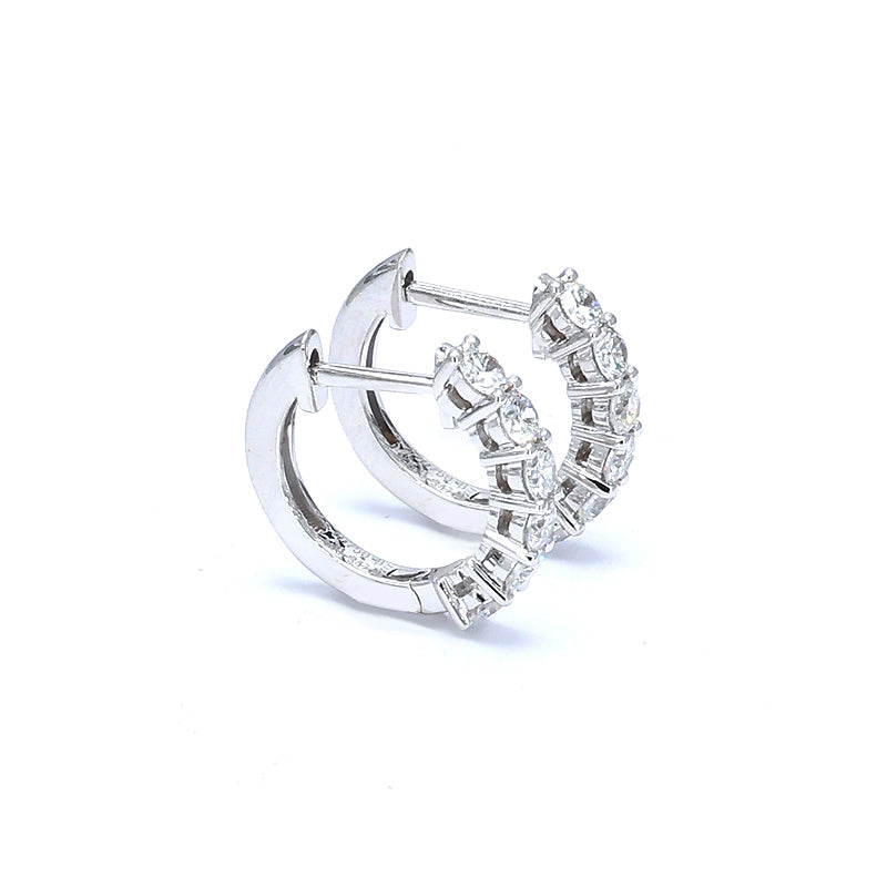 Round Diamond Hoop Earrings