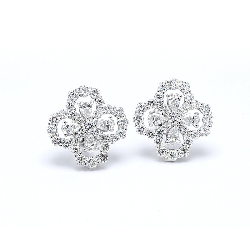 Clover Diamond Stud Earrings