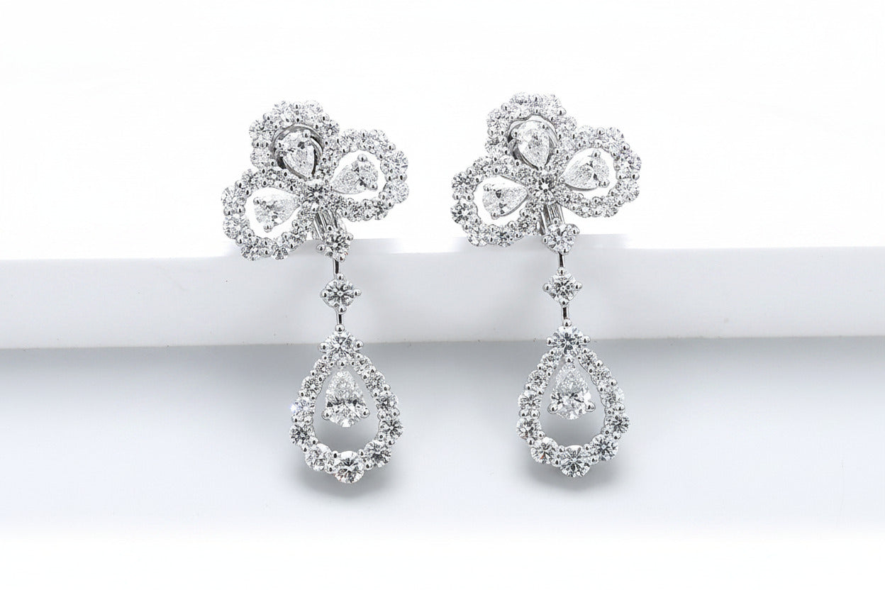 Clover Pear Diamond Earrings – Aurelian
