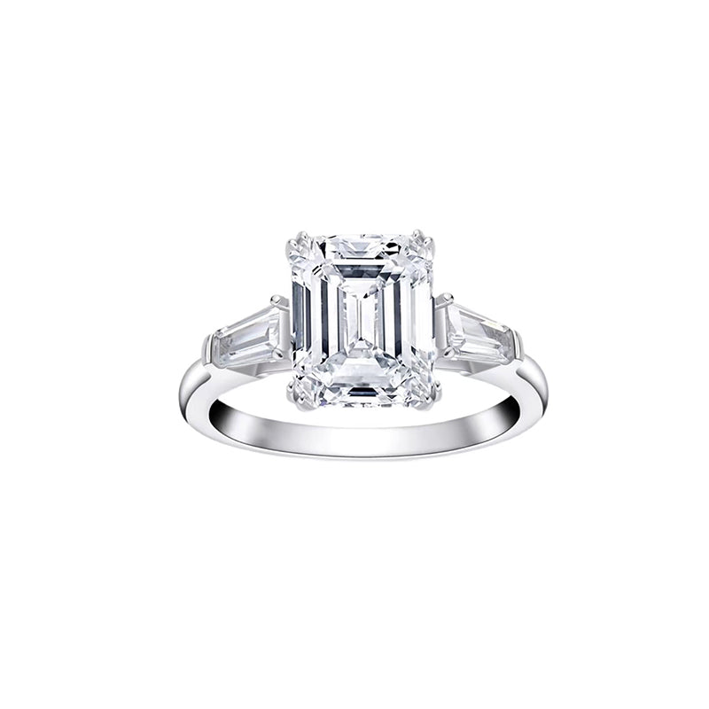 Three-Stone Emerald-Cut Diamond Ring – Aurelian