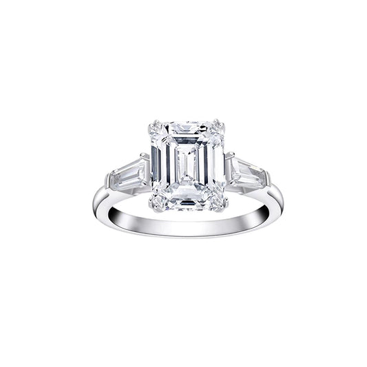 Three-Stone Emerald-Cut Diamond Ring – Aurelian