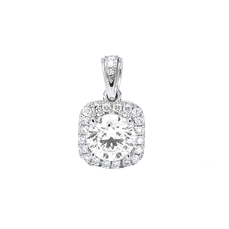 Square Bezel Diamond Pendant – Aurelian