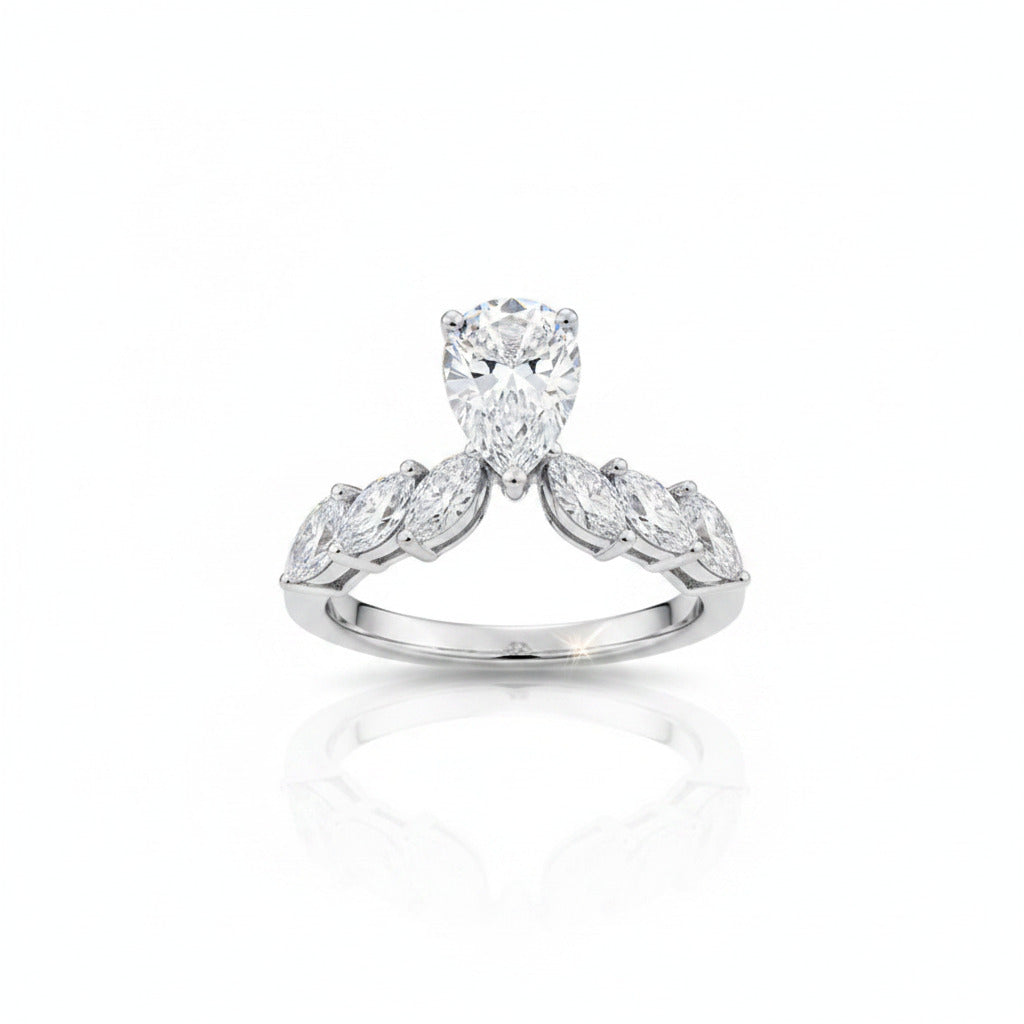 Crown Pear Diamond Ring – Aurelian