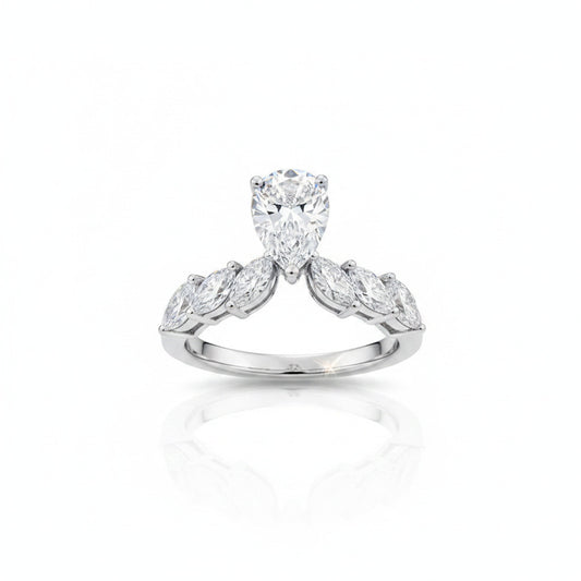 Crown Pear Diamond Ring – Aurelian