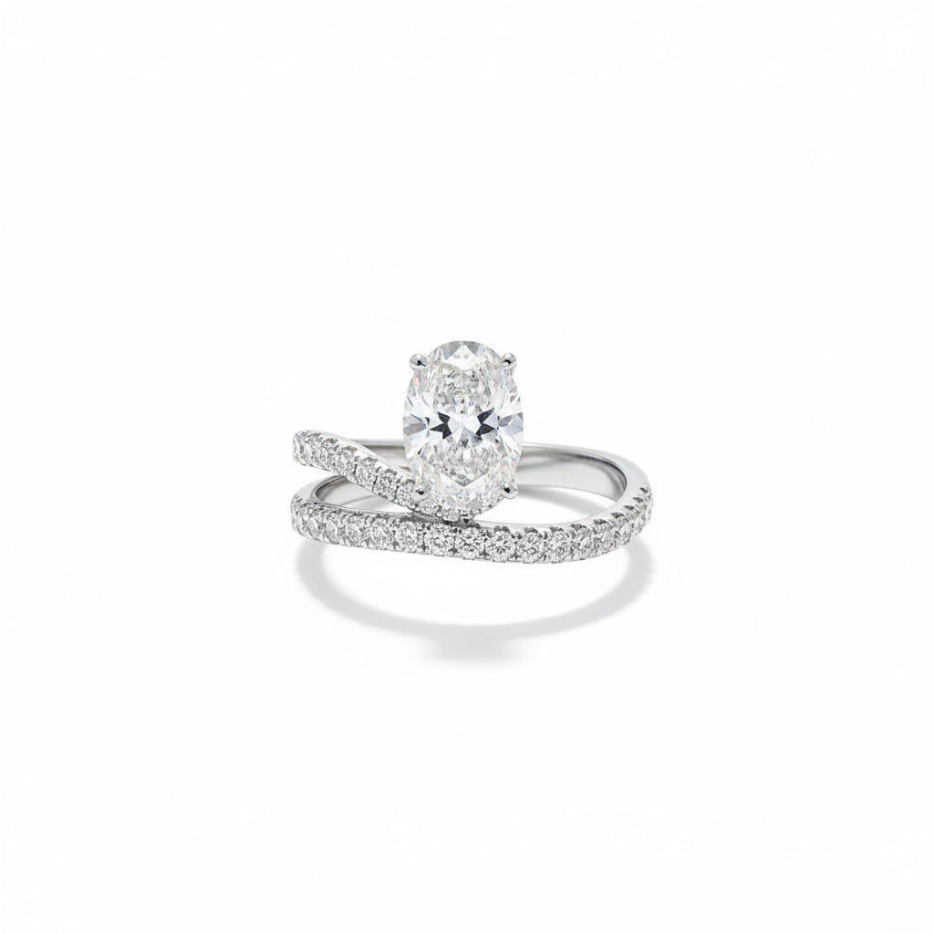 Oval Floating Diamond Ring – Aurelian