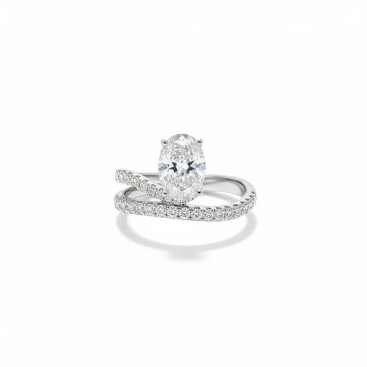 Oval Floating Diamond Ring – Aurelian