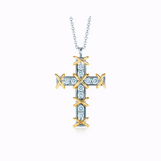 Cross X Diamond Necklace – Aurelian