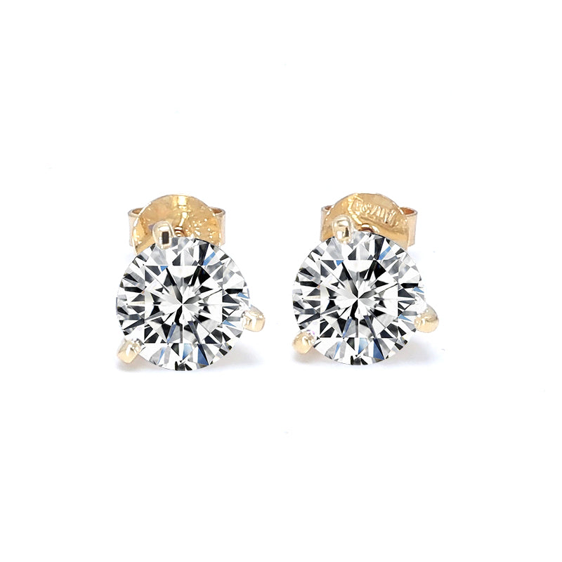 Round Three-Prong Diamond Stud Earrings – Aurelian