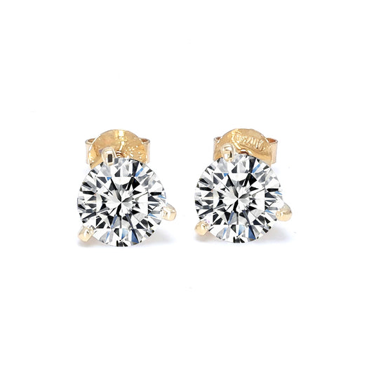 Round Three-Prong Diamond Stud Earrings – Aurelian