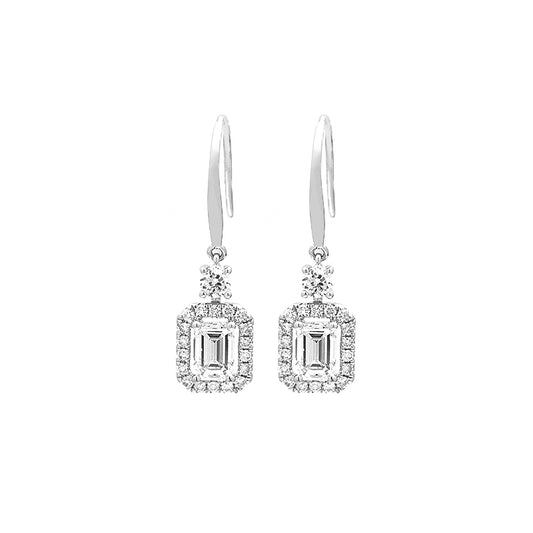 Emerald-Cut Diamond Drop Earrings – Aurelian