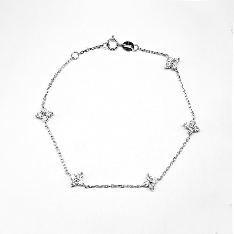 Five Flower Flower Clover Diamond Bracelet – Aurelian