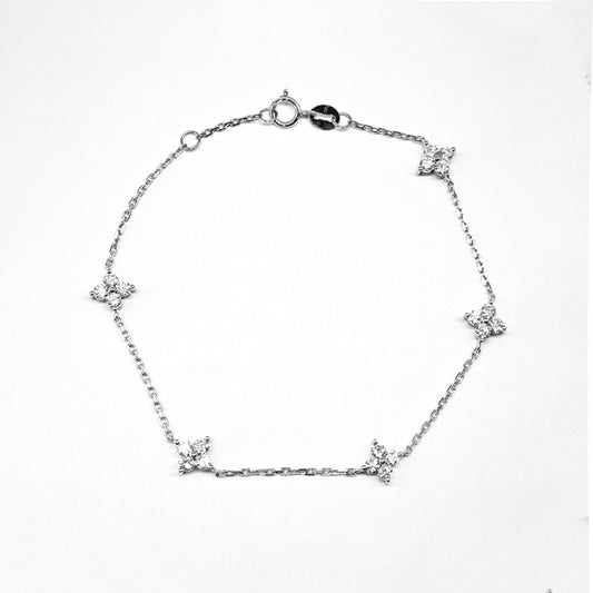 Five Flower Flower Clover Diamond Bracelet – Aurelian