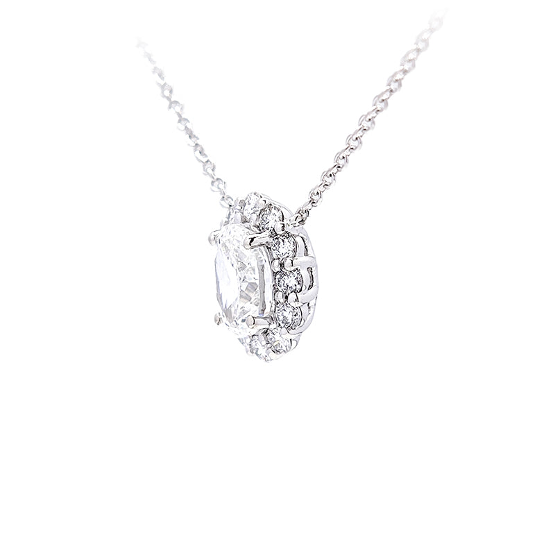 Halo Oval Diamond Necklace – Aurelian