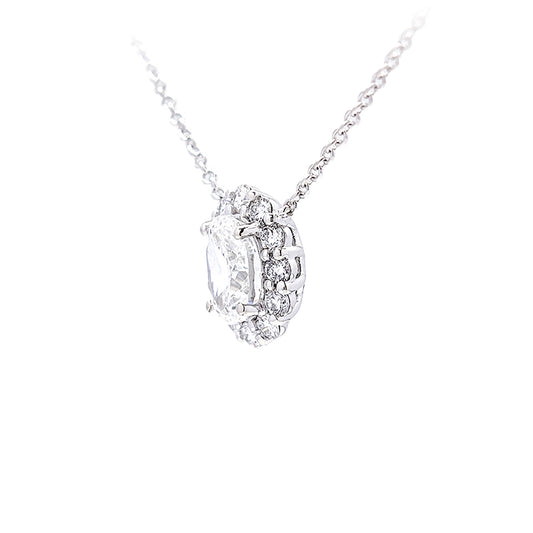 Halo Oval Diamond Necklace – Aurelian