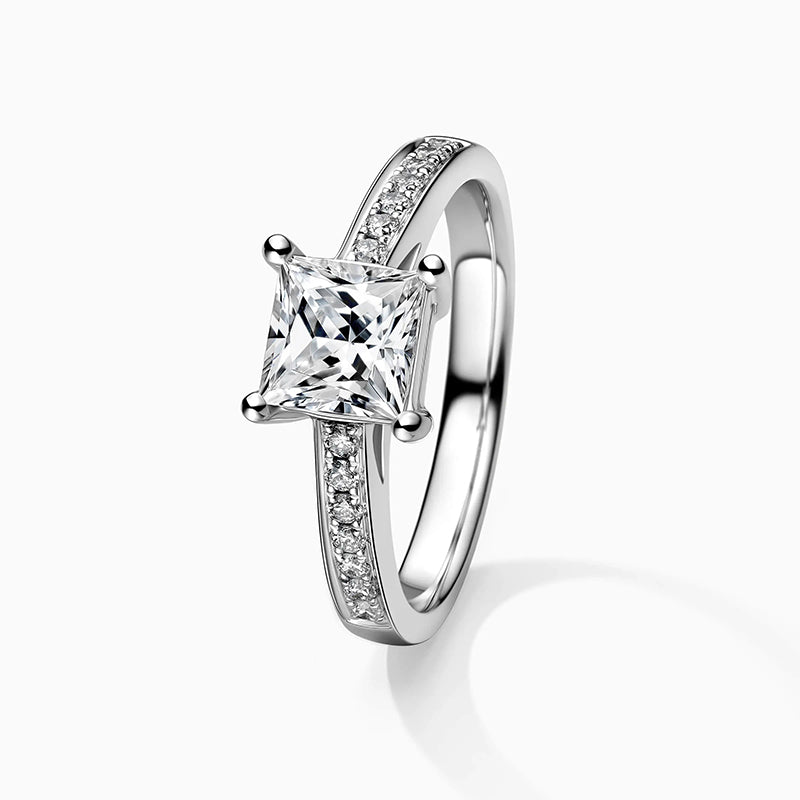 Princess Cut Diamond Shank Diamond Ring – Aurelian