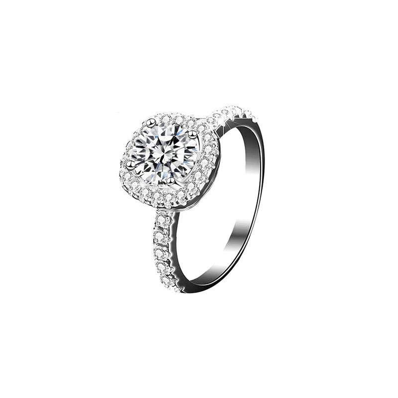 Square Bezel Halo Round Diamond Ring – Aurelian