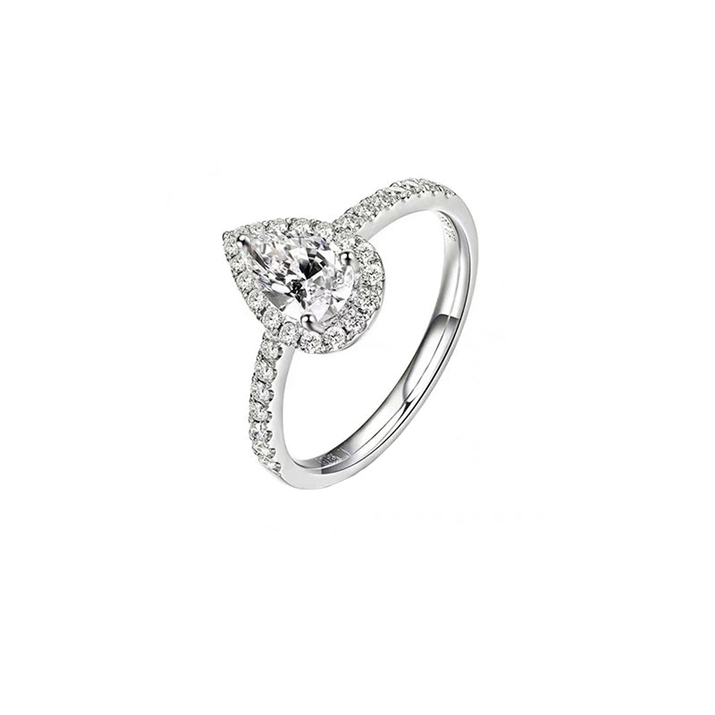 Halo Pear Diamond Ring – Aurelian