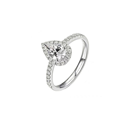 Halo Pear Diamond Ring – Aurelian