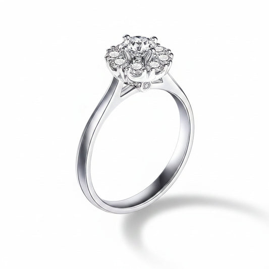 Plain Shank Halo Round Diamond Ring – Aurelian