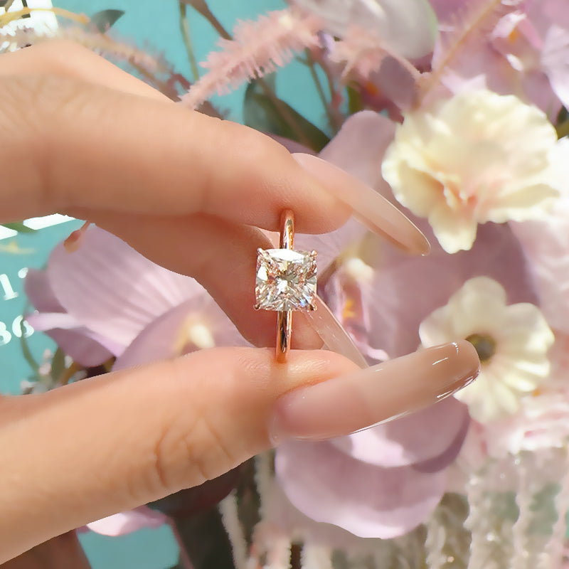 Plain Shank Cushion Diamond Ring – Aurelian