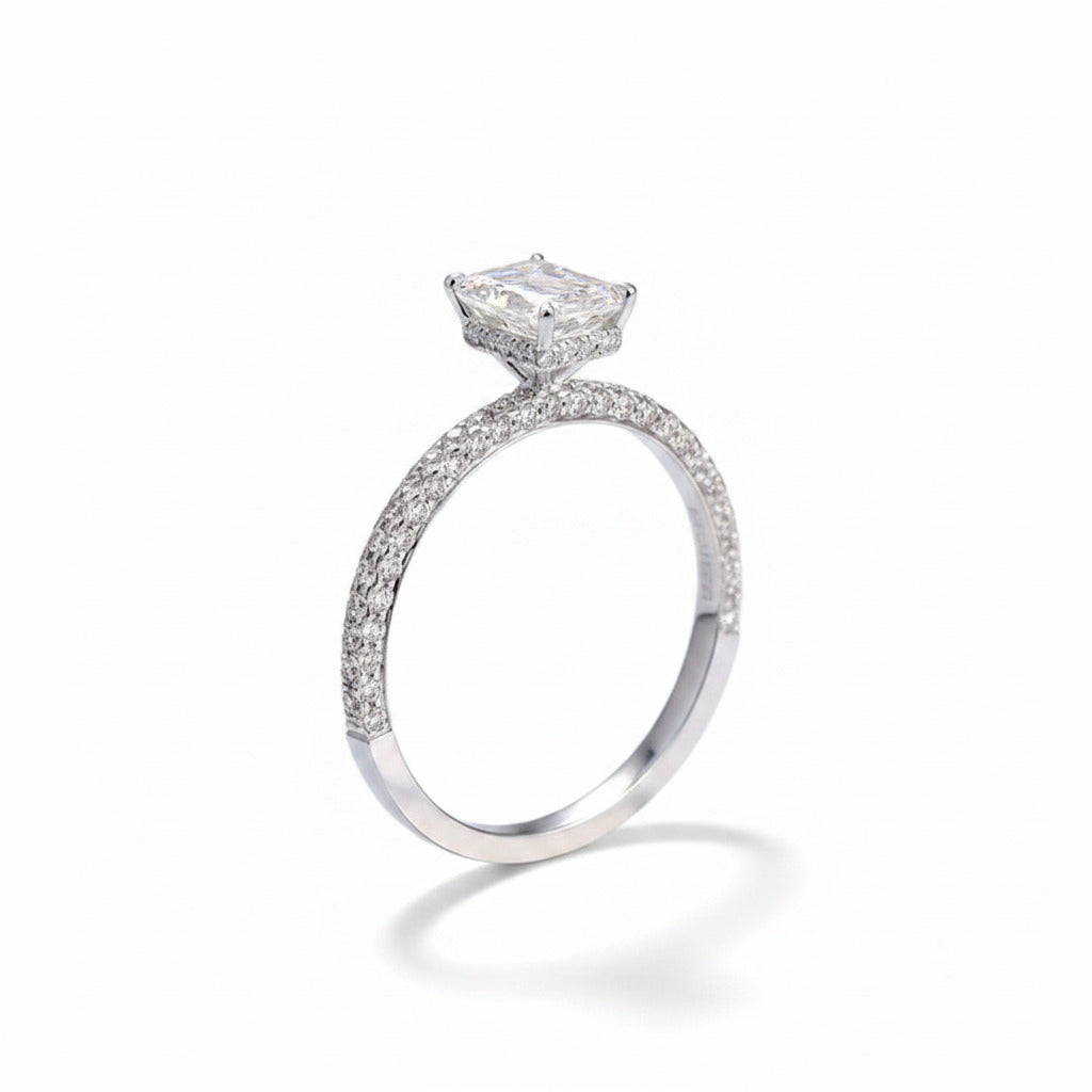 Emerald-Cut Pave Diamond Ring – Aurelian