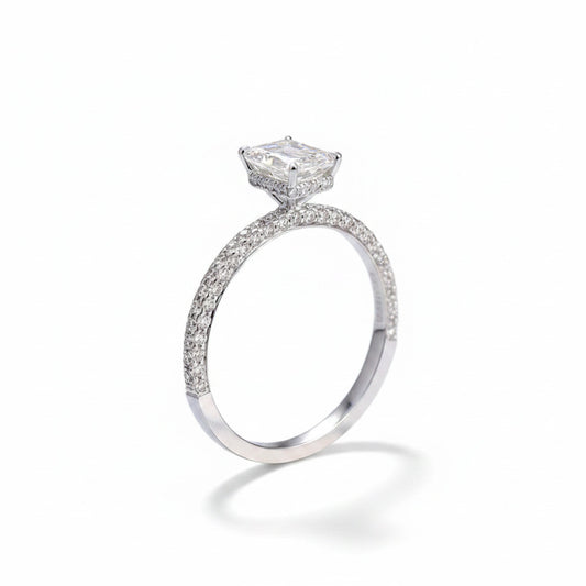 Emerald-Cut Pave Diamond Ring – Aurelian