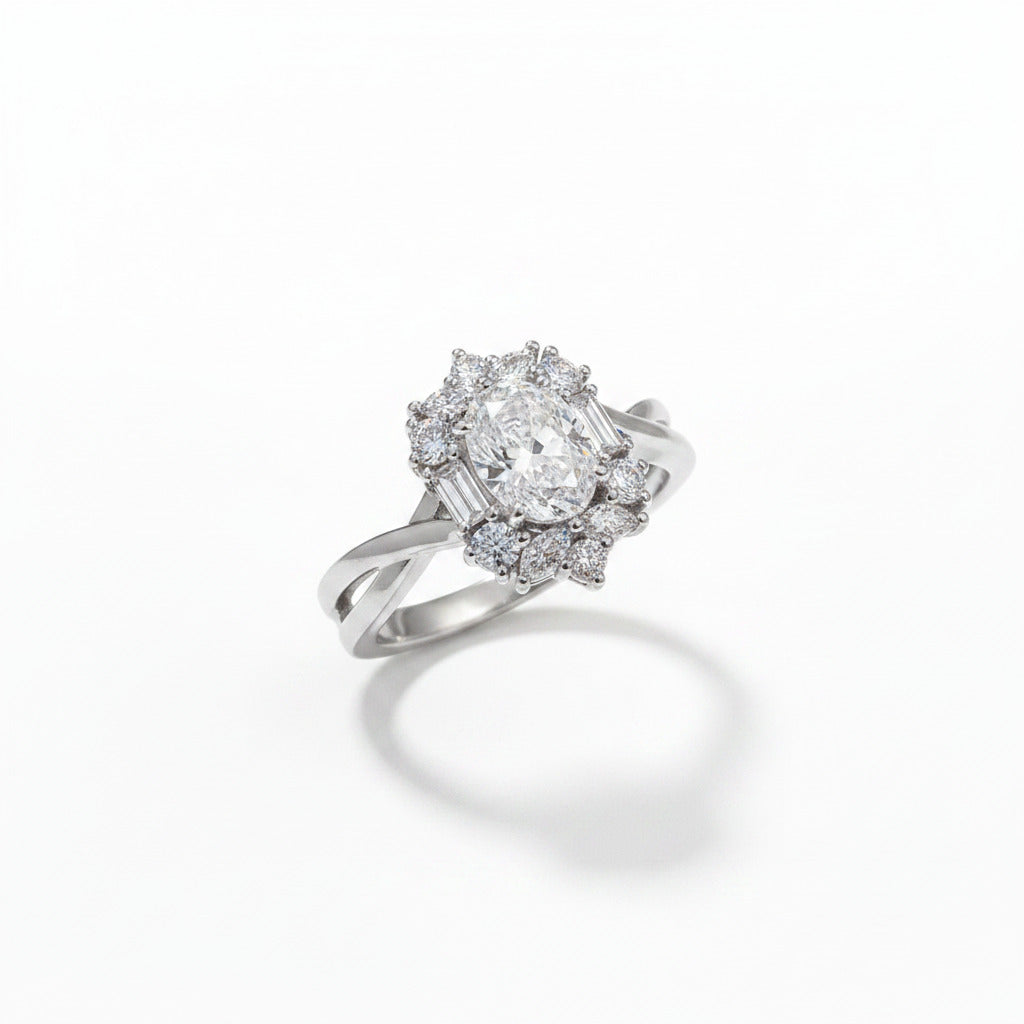 Twisted Shank Oval Diamond Ring – Aurelian