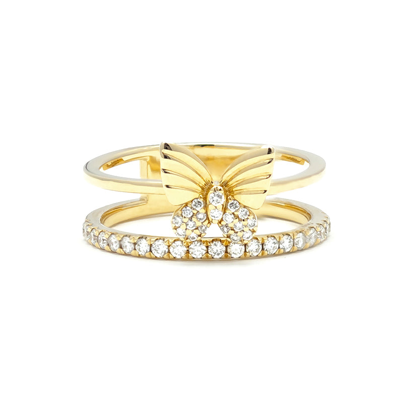 Double Circle Butterfly Diamond Ring – Aurelian
