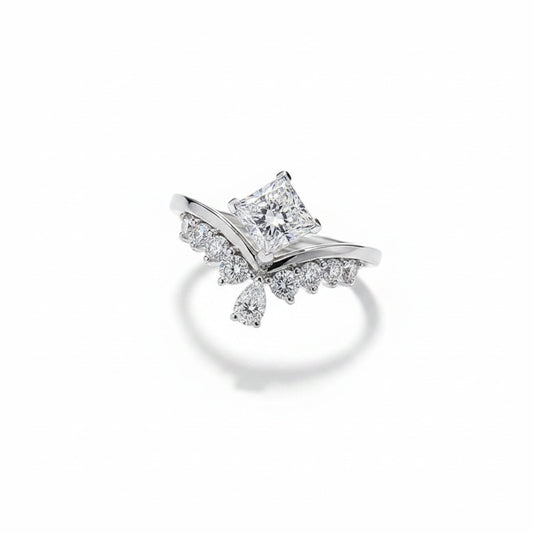 Princess Cut Crown Diamond Ring – Aurelian