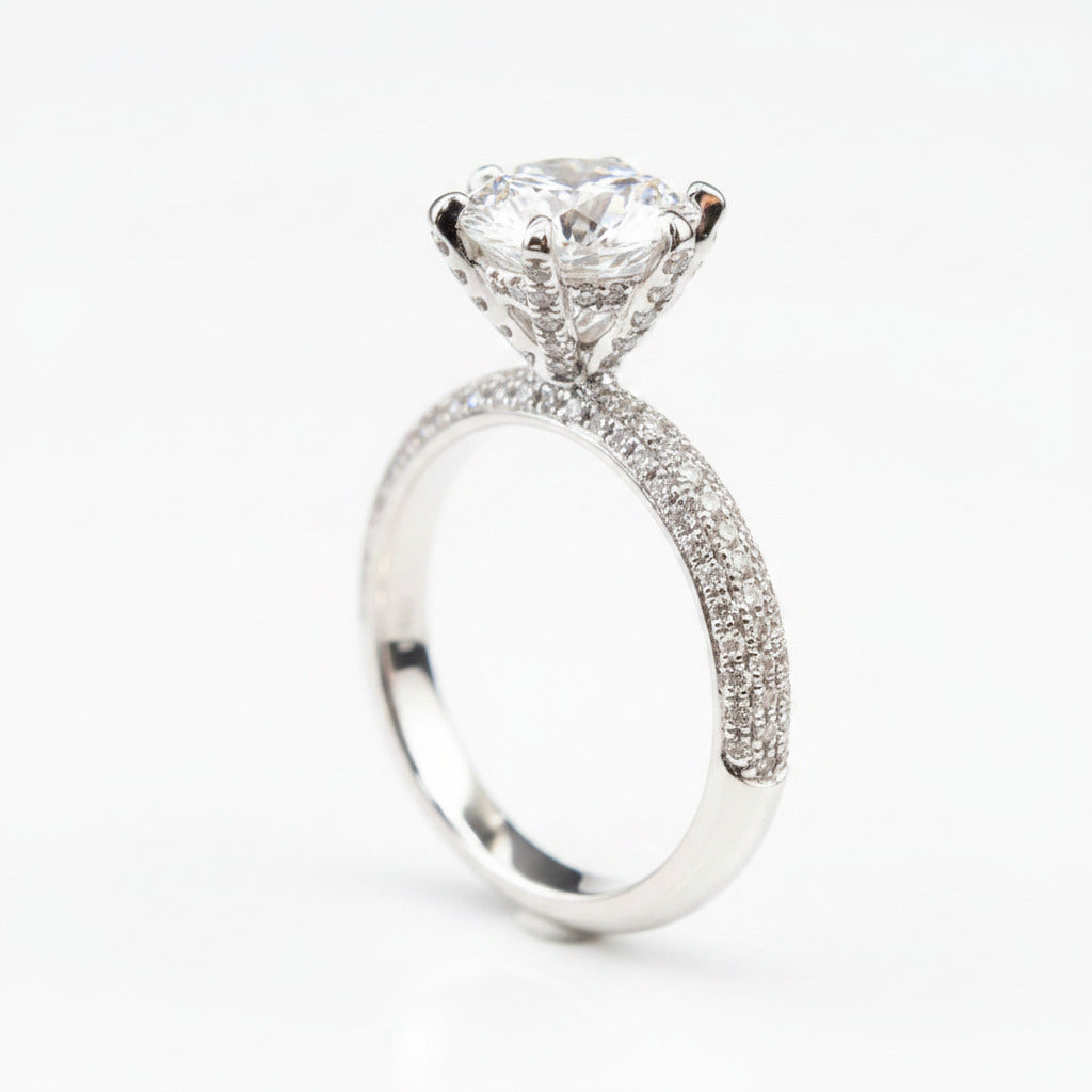 Six-Prong Pave Diamond Ring – Aurelian