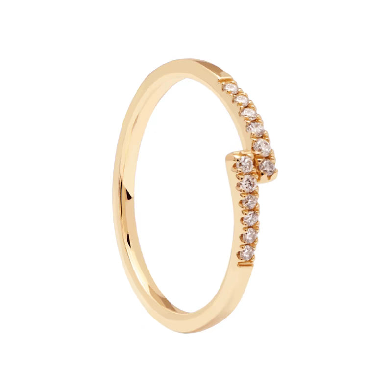 Crossover Shank Band Half Eternity Double Row Diamond Ring – Aurelian