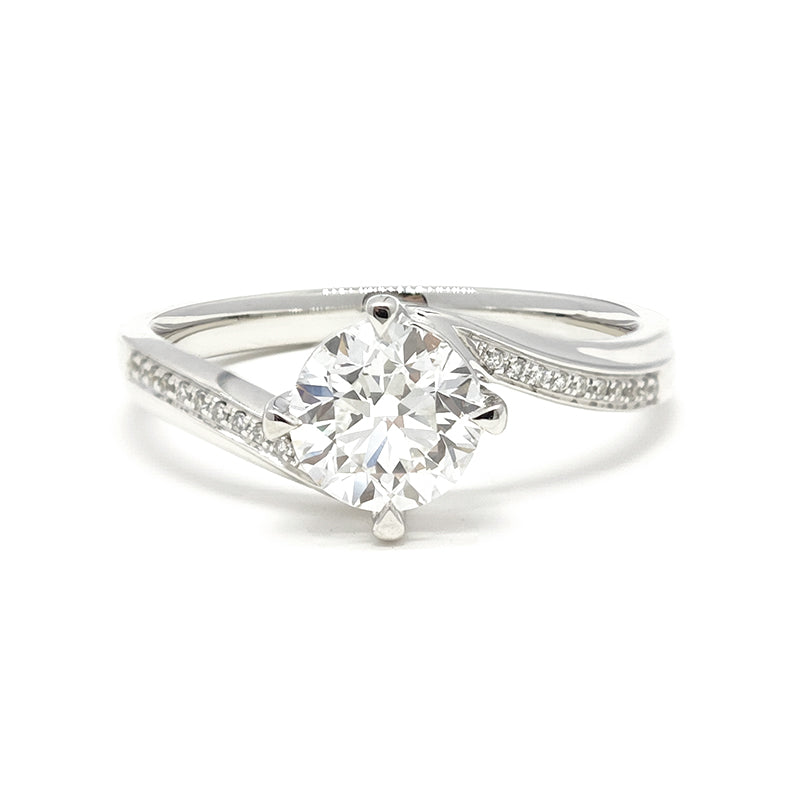 Round Twisted Shank Four-Prong Diamond Ring – Aurelian