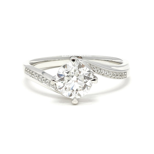 Round Twisted Shank Four-Prong Diamond Ring – Aurelian