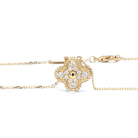 Clover Necklace 15 mm - 18K Yellow Gold - 42 + 3 cm