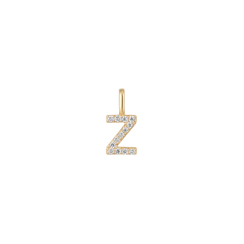 Letter Diamond Pendant - 18K White Gold
