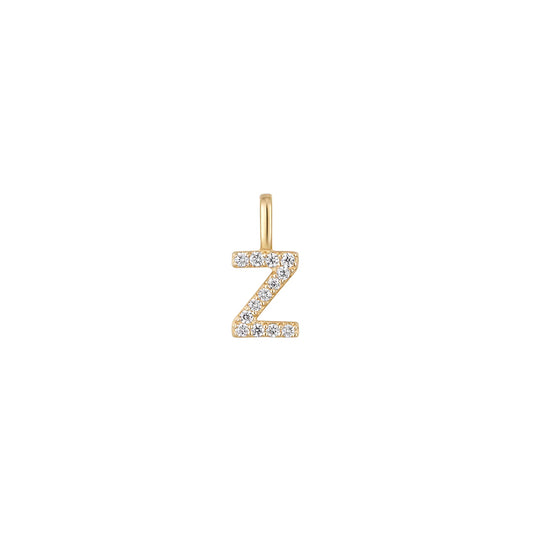 Letter Diamond Pendant - 18K White Gold