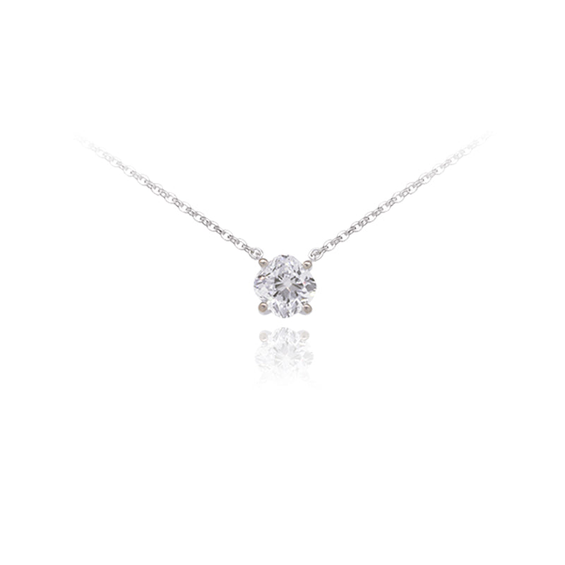 Cushion Four-Prong Diamond Necklace – Aurelian