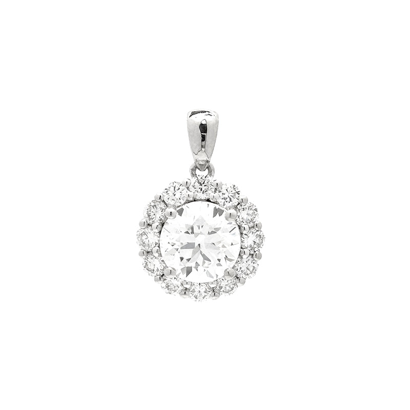 Round Halo Sunflower Diamond Pendant – Aurelian