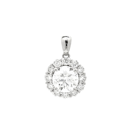 Round Halo Sunflower Diamond Pendant – Aurelian