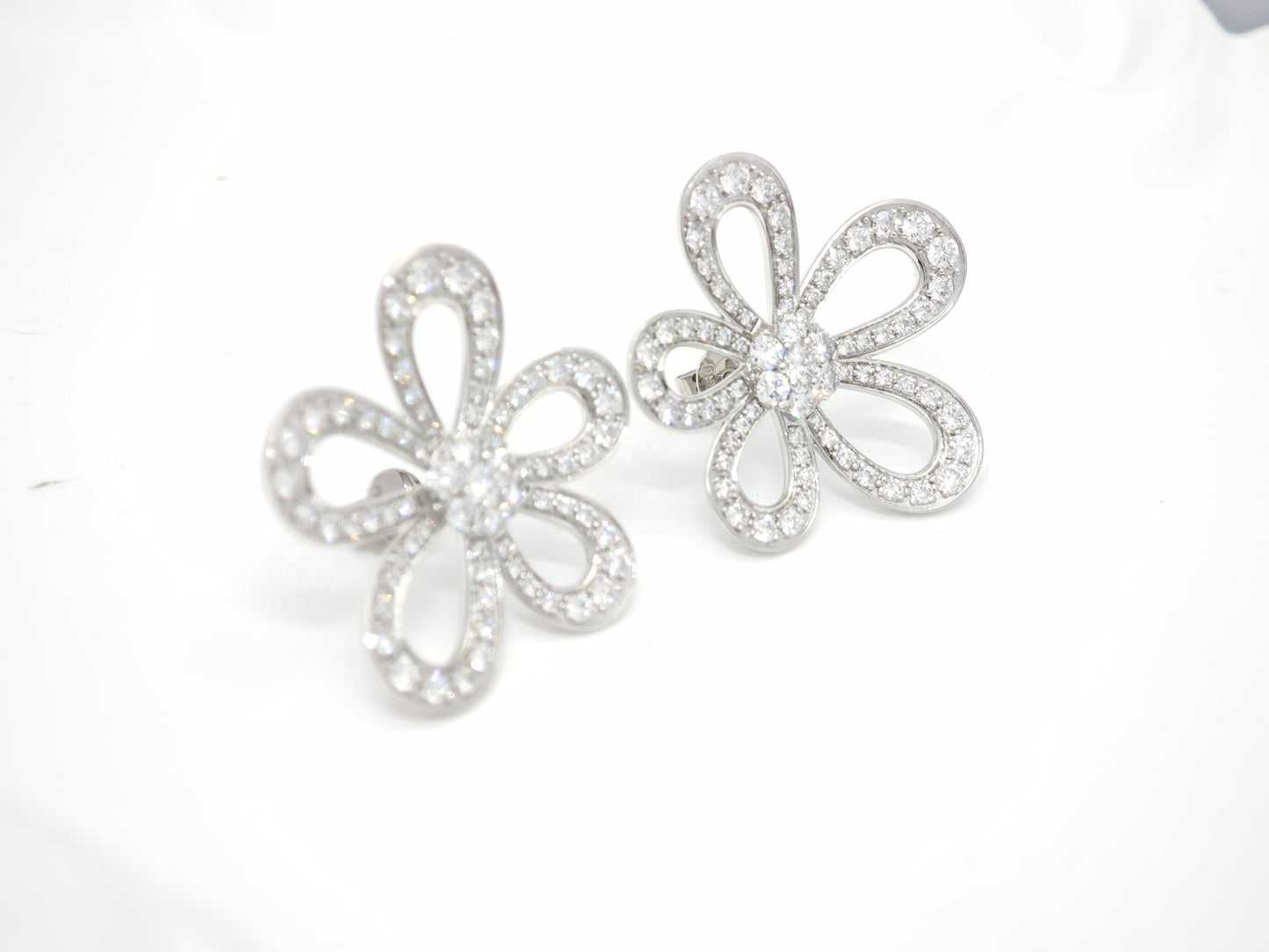 Bloom Flower Diamond Stud Earrings