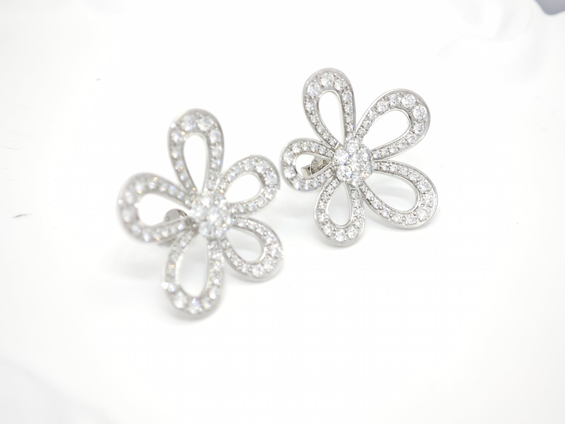 Bloom Flower Diamond Stud Earrings