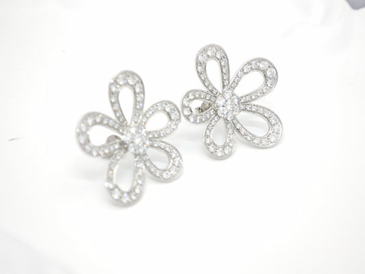 Bloom Flower Diamond Stud Earrings