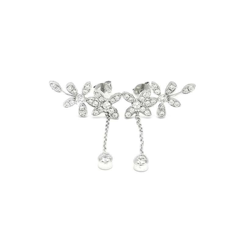Five Flower Diamond Earrings