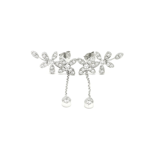 Five Flower Diamond Earrings