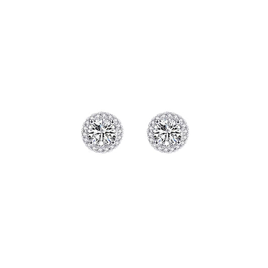 Halo Round Diamond Stud Earrings – Aurelian