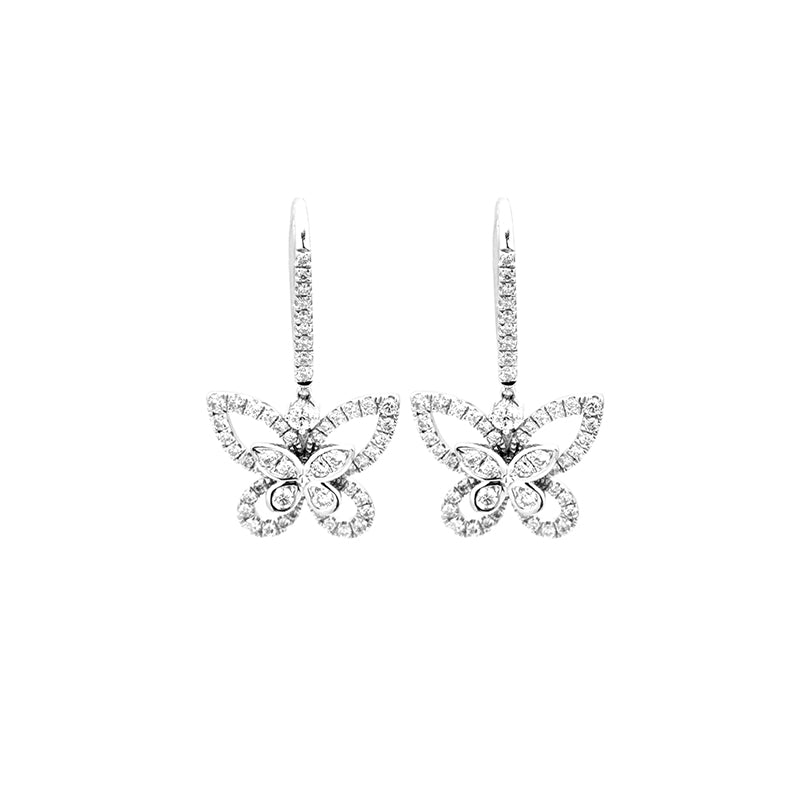 Butterfly Phantom Diamond Hook Earrings