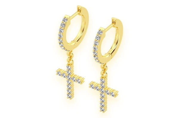 Cross Diamond Earrings